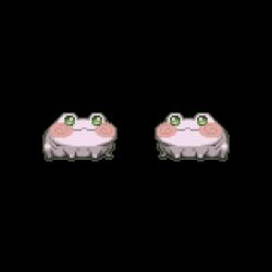  :3 animal_focus animated animated_gif black_background commentary_request frog green_eyes no_humans pixel_art rainbow_gradient simple_background tonchamon_san trickcal ui_(trickcal) wi-fi_symbol 