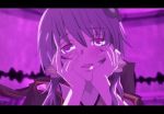  1girl hands_on_own_cheeks hands_on_own_face open_mouth parody solo twintails vocaloid yandere_trance yuzuki_yukari 