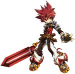  armor belt elsword elsword_(character) fingerless_gloves gloves male official_art pants red_eyes red_hair redhead ress shoes solo spiked_hair spiky_hair sword weapon white_background 