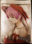  bat_wings bust capcom demon_girl head_wings lilith_aensland purple_hair sepia taka_(paper500) vampire_(game) wings 