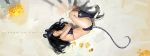  animal_ears artist_name bikini_top black_hair cheese copyright_request covering_mouth glasses lokman_lam long_hair lying mouse_ears realistic tail watermark web_address 