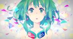  bare_shoulders character_name dated earrings green_eyes green_hair gumi happy_birthday headphones headphones_around_neck jewelry kise_(swimmt) looking_at_viewer open_mouth short_hair solo vocaloid 