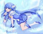  6glasses all_fours aoki_reika bike_shorts blue_dress blue_eyes blue_hair boots choker cure_beauty dress finger_to_mouth hair_tubes head_wings long_hair magical_girl payot precure shorts_under_skirt skirt smile_precure! solo tiara wrist_cuffs 