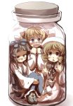  bow commentary_request drill_hair gaoo_(frpjx283) hair_bow highres in_container jar long_hair luna_child minigirl multiple_girls short_hair star_sapphire sunny_milk touhou trapped wavy_mouth wings 