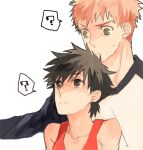  ? black_eyes black_hair emiya_kiritsugu emiya_shirou fate/stay_night fate/zero fate_(series) father_and_son male multiple_boys raglan_sleeves red_hair redhead sukumaraku tank_top time_paradox yellow_eyes young 