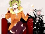  goggles gumi hachimitsu_honey jinsei_reset_button_(vocaloid) thigh-highs vocaloid 