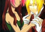  1boy 1girl blonde_hair closed_eyes couple edward_elric eyes_closed fullmetal_alchemist gloves hand_holding holding_hands izayae multicolored_hair rose_thomas rose_tomas two-tone_hair 