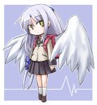  angel_beats! angel_wings backpack bag blazer chibi hand_sonic kugelschreiber long_hair randoseru school_uniform shoes skirt socks solo tachibana_kanade white_legwear wings 