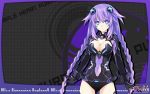  cleavage hyperdimension_neptunia neptune_(choujigen_game_neptune) purple_hair purple_heart tsunako twintails 