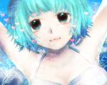  :3 blue_eyes blue_hair camisole gumi heart ko6gatsu short_hair solo vocaloid 