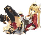  animal_ears blonde_hair blue_eyes cat_ears cat_tail crown cup detached_sleeves fingerless_gloves gloves high_heels long_hair miniskirt open_mouth original runa shoes shorts simple_background skirt solo tail thigh-highs thighhighs tiara twintails white_background wine_glass 