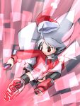  female grey_hair hat kamen_rider kamen_rider_555 kugelschreiber long_hair parody red_eyes santa_hat skirt solo suguri suguri_(character) suguri_(game) 