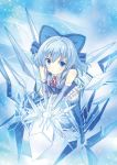  alternate_costume blue_eyes blue_hair cirno elbow_gloves gloves highres holding hotaru_akari ice ice_sword ice_wings smile solo sword thigh-highs thighhighs touhou weapon wings 