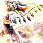  album_cover ascot blonde_hair blush closed_eyes colorful cover eyes_closed flandre_scarlet hat hat_ribbon profile ribbon short_hair skirt skirt_set smile solo tocchi touhou wings 