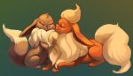  closed_eyes eevee eyelid_piercing eyes_closed flareon fur haisukka no_humans piercing pointy_ears pokemon pokemon_(creature) simple_background tail tongue 