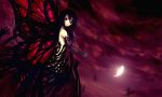  black_hair butterfly butterfly_wings elbow_gloves gloves highres kuroyukihime long_hair red_eyes solo ulquiorra0 wings 