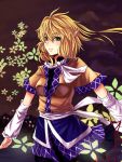  blonde_hair breasts danmaku dress green_eyes highres mizuhashi_parsee pointy_ears qq3099wind scarf smile solo touhou 