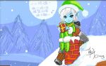  alternate_costume blush boots cannon cannonballs cheng chimney gift hat league_of_legends pointy_ears santa_hat signature snow solo translation_request tree tristana 