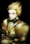  armor blonde_hair crossed_arms earrings fate/zero fate_(series) gilgamesh jewelry kino707 male red_eyes short_hair solo 