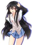  bellezza_felutia black_hair blue_eyes boots heterochromia jacket long_hair male original red_eyes shirt skirt solo trap 