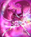  bike_shorts boots choker cure_happy dress head_wings highres hoshizora_miyuki long_hair magical_girl open_mouth pink_eyes pink_hair power precure shorts_under_skirt skirt smile_precure! solo takebi tiara twintails 