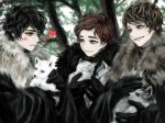  a_song_of_ice_and_fire bad_id black_eyes black_gloves black_hair blue_eyes blush brown_hair cape dog fur_trim ghost_(a_song_of_ice_and_fire) gloves grey_wind heart jon_snow lady_(a_song_of_ice_and_fire) male multiple_boys nymeria_(a_song_of_ice_and_fire) puppy red_hair redhead robb_stark shaggydog_(a_song_of_ice_and_fire) siuuu theon_greyjoy wolf 