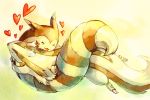  affection closed_eyes creature furret heart hug linoone no_humans pokemon pokemon_(creature) sa-dui sepia sepia_background 