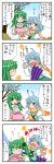  blue_hair blush comic highres kochiya_sanae scarf tatara_kogasa touhou translated translation_request yuzuna99 