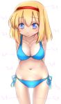  alice_margatroid bikini blonde_hair hairband kanaria_(artist) navel side-tie_bikini solo swimsuit tori_(minamopa) touhou 