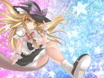 blonde_hair bow braid frills hair_bow hat hat_bow highres kirisame_marisa long_hair marionette_(excle) short_sleeves side_braid single_braid smile solo star touhou very_long_hair witch_hat wrist_cuffs yellow_eyes 