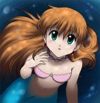  aqua_eyes bikini_top breasts earrings hair_ornament jewelry kasumi_(pokemon) laura_jimenez long_hair mermaid misty_(pokemon) monster_girl navel necklace orange_hair pokemon pokemon_(anime) solo 