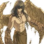  brown_hair elona god opatos_of_earth rock rueken wings 