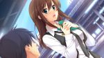 breasts brown_hair crying game_cg green_eyes hatsukoi_1/1 necktie tagme tears 