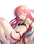  bikini flat_chest kws long_hair navel red_eyes red_hair redhead shakugan_no_shana shana swimsuit 