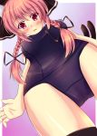  animal_ears bow braid cat_ears cat_tail hair_bow kaenbyou_rin kaima looking_down one-piece_swimsuit red_eyes red_hair redhead school_swimsuit short_hair solo swimsuit tail thigh_gap touhou twin_braids wide_hips 