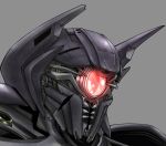  decepticon head hotarudama mecha no_humans realistic robot science_fiction shockwave_(transformers) simple_background solo transformers 