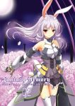  animal_ears armor bunny_ears cover cover_page fatkewell flower gauntlets marianne_wagner moon open_skirt original purple_hair rabbit_ears red_eyes thigh-highs thighhighs 