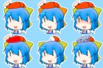  9rimson blue_eyes_white_dragon blue_hair blush_stickers bow censored cirno crossover damaged duel_monster hair_bow ice ice_wings icons identity_censor multiple_persona no_nose open_mouth shaded_face short_hair shrimp touhou what wings yu-gi-oh! yuu-gi-ou yuu-gi-ou_duel_monsters 