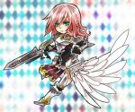  armor artist_request blue_eyes final_fantasy final_fantasy_xiii final_fantasy_xiii-2 lightning_farron lowres pink_hair solo source_request sword weapon 