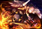  3boys angel_wings armor bat_wings buckler cape caramel_(artist) clenched_hand crystal dark_meta_knight feathers fighting_stance fire flying galacta_knight galaxia_(sword) gauntlets horns kirby_(series) lance lightning making_of male mask meta_knight multiple_boys night night_sky no_humans pauldrons polearm red_eyes rock shield sky smoke spaulders standing star_(sky) sword torn_wings weapon wings yellow_eyes 