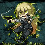  1girl blonde_hair crazy_smile dual_wielding gun kirisame_marisa long_hair rou_honoo scar weapon yukkuritachi_no_cthulhu_no_yobikoe 