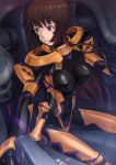  black_hair bodysuit breasts cockpit highres large_breasts long_hair muvluv muvluv_alternative muvluv_total_eclipse naoki_yukira purple_eyes solo takamura_yui very_long_hair violet_eyes 