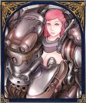  breasts cleavage kusagami_style large_breasts lips original pink_eyes pink_hair power_armor solo 