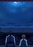  bible_(pixiv) black_hair emiya_kiritsugu emiya_shirou fate/stay_night fate/zero fate_(series) father_and_son from_behind full_moon japanese_clothes kimono male moon multiple_boys red_hair redhead 