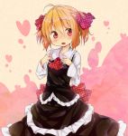  alternate_hairstyle blonde_hair blush bow jigatei_(omijin) open_mouth red_eyes ribbon rumia short_hair short_twintails skirt skirt_set solo touhou twintails 