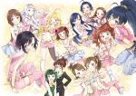  ;d ahoge akizuki_ritsuko amami_haruka antenna_hair black_hair blonde_hair blue_eyes blue_hair blush bow brown_eyes brown_hair cool_&amp;_sexy_(idolmaster) everyone fang futami_ami futami_mami ganaha_hibiki glasses green_eyes green_hair hagiwara_yukiho hair_ornament hair_ribbon hairband hoshii_miki idolmaster kaedena_akino kikuchi_makoto kisaragi_chihaya long_hair looking_at_viewer minase_iori miura_azusa multiple_girls open_mouth otonashi_kotori pink_hair pink_legwear ponytail purple_hair red_eyes ribbon shijou_takane short_hair shorts side_ponytail silver_hair sitting skirt smile star striped striped_legwear takatsuki_yayoi thigh-highs thighhighs twintails v wink 