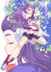  bike_shorts blue_hair blue_rose blush dual_persona flower kamishiro_ryuu long_hair milky_rose mimino_kurumi open_mouth precure purple_hair rose skirt solo two_side_up yes!_precure_5 