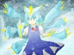  amastroph cirno claws fusion kyurem multiple_wings pokemon solo touhou wings 
