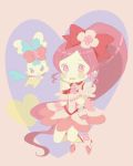  bow chypre_(heartcatch_precure!) cure_blossom hair_bow hair_ornament hanasaki_tsubomi hands_together heartcatch_precure! keyaki_(mora_ll) long_hair magical_girl pink_eyes pink_hair ponytail precure tears wrist_cuffs 