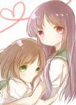  ali_manami brown_hair couple green_eyes hug long_hair multiple_girls onjouji_toki saki saki_achiga-hen shimizudani_ryuuka short_hair smile 